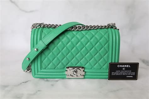 chanel boy old medium green|chanel leboy medium.